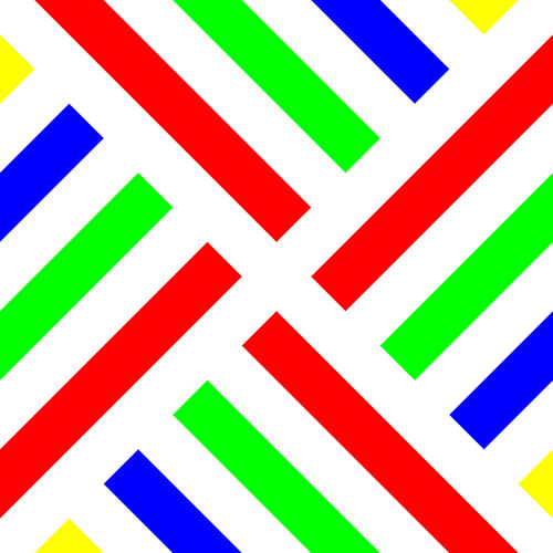 No Crossing | CutOuts | S=2 | Color=4 | RGBY | Center=Red