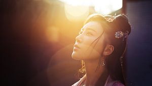 Chinesin in der Sonne