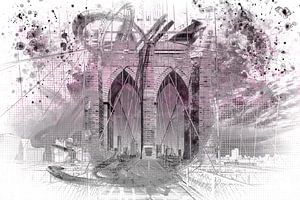 City Art Brooklyn Bridge im Detail |  rosa