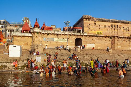 De ghats van Varanasi aan de Ganges