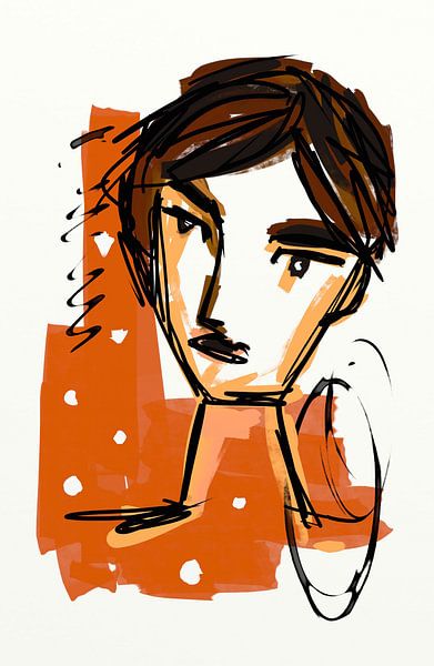Mädchen Orange 2 von Jolanda Dekker