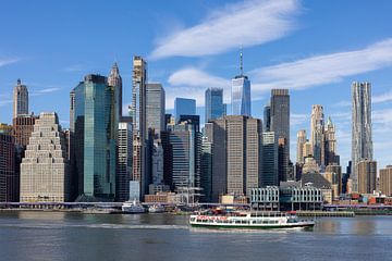 New York Manhatten Skyline vom Brooklyn Bridge Park