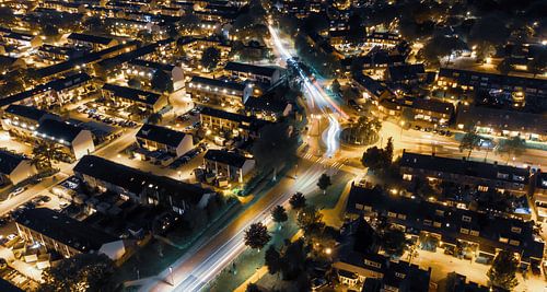 Long light trails at night
