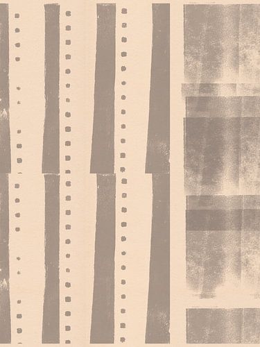 Modern abstract geometrisch patroon in taupe en wit.