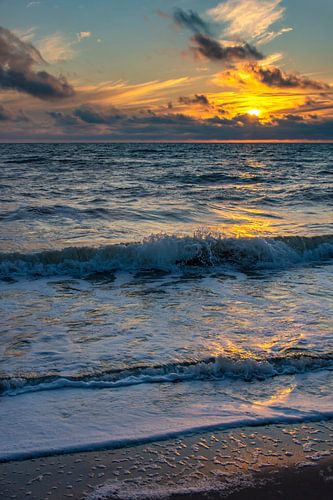 Waves Sunset North Sea Callantsoog