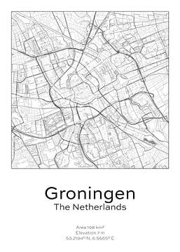 Stadtplan - Niederlande - Groningen von Ramon van Bedaf