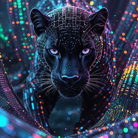 schwarzer Panther in kreativen Matrix - 1 von Liona Toussaint