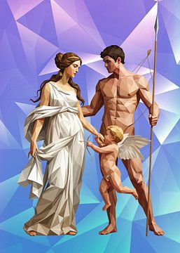 Venus Adonis and Cupid (Low poly)