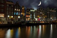 Amsterdamer Stadtbild bei Nacht mit Halbmond von Eye on You Miniaturansicht