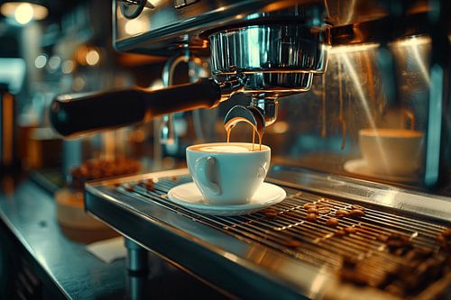 kop koffie of cappuccino drinken