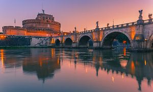 Pont de San Angelo et Castel Sant Angelo au lever du soleil sur Henk Meijer Photography
