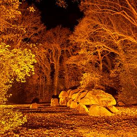 Mysteriöses Hünenbett in orangefarbenem Licht von Karla Leeftink