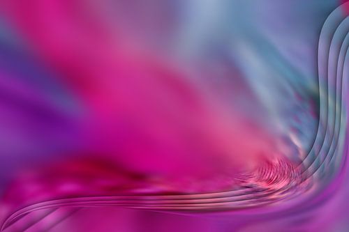 Abstrakte Alcohol-Ink-Malerei, digitalisiert, Pink, Grün und Violett