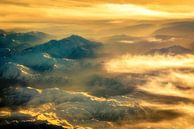 Aerial view Zagros mountains in Iran with fog by Dieter Walther thumbnail