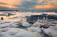 gefrorenes Wattenmeer von Peter Bolman Miniaturansicht