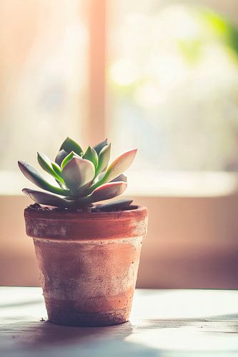 Succulent in a flower pot by Poster Art Shop
