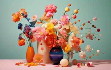 Colourful flower still life by studio snik.