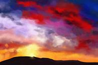 Kleurrijk schilderij van een landschap van Tanja Udelhofen thumbnail