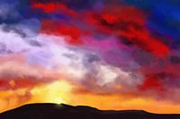 Farbenfrohes Bild einer Landschaft