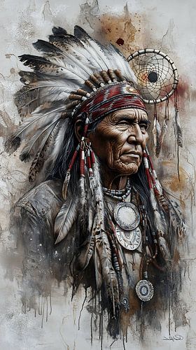 indiaan in Da Vinci stijl