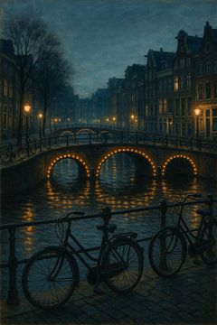 Amsterdam Canal Dusk by Travel Shop