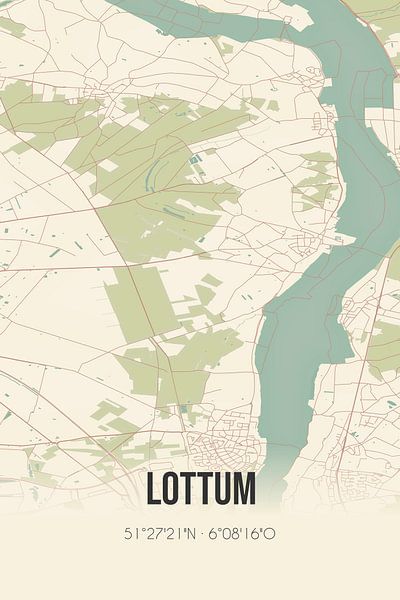 Vintage map of Lottum (Limburg) by Prints of Place