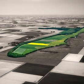 Aerial photo of the former island of Schokland in the Noordoostpolder by Frans Lemmens