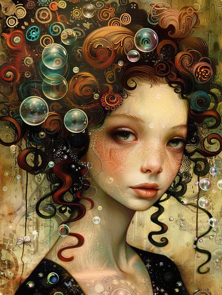Bubble Realms van Abstract Schilderij