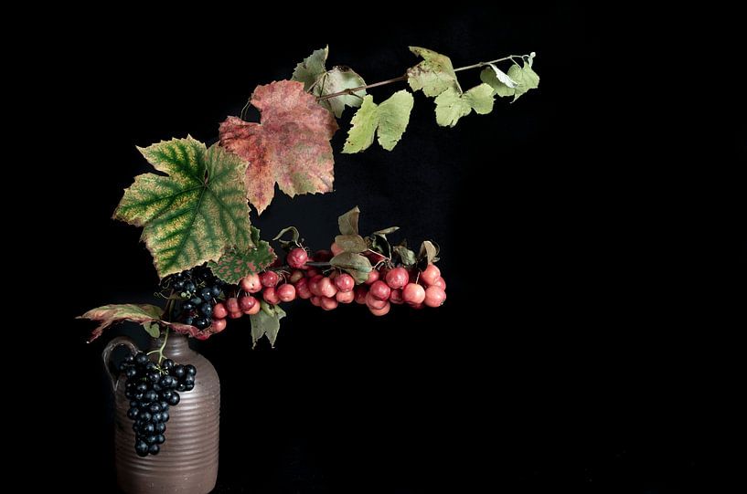Grape and apple, old master style by Anjo Kan
