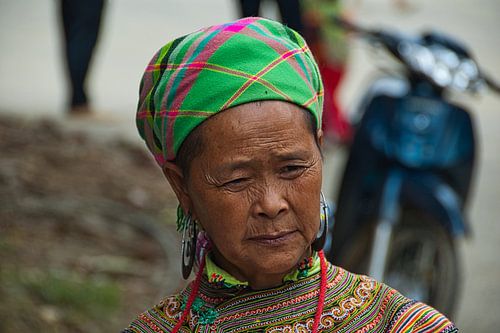 Hmong lady on Sapa market Vietnam