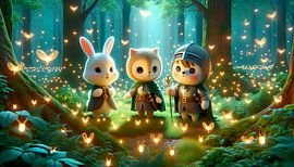 Clairière enchantée dans la forêt des vers luisants