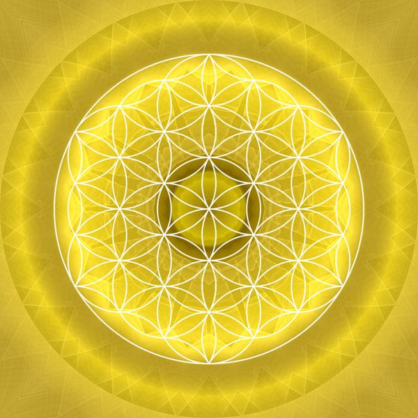 Solar Plexus Chakra with Flower of Life by Christine Bässler