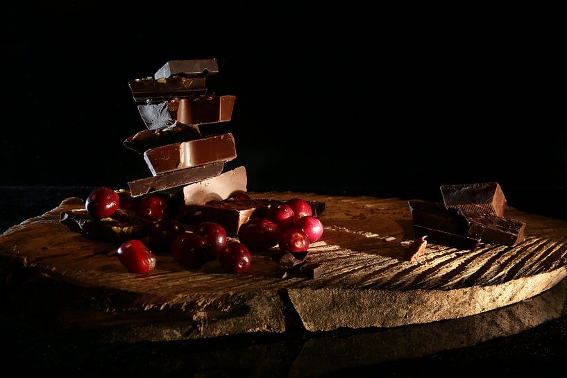 Chocolate with cranberries by Diana van Geel