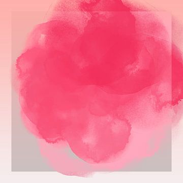 Pop van kleur. Neon en pastel abstracte kunst in neon roze, grijs en wit van Dina Dankers