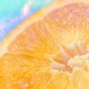 Macrophotographie d'une orange lumineuse sur Mixed media vector arts