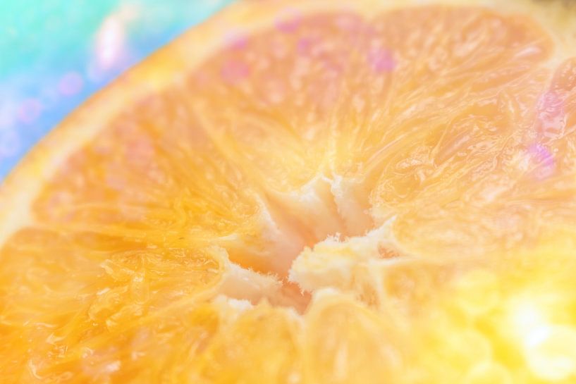 Macrophotographie d'une orange lumineuse par Mixed media vector arts