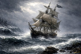 Pirate schip Whydah Gally - The Whydah’s Last Gale by Johannas Art Creations