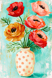 Coquelicots et pois n°1