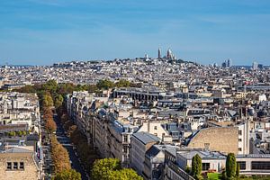 Blick auf die Basilika Sacre-Coeur in Paris, Frankreich von Rico Ködder