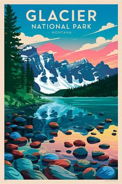 Nationaal park Glacier, Montana van Poster Art Shop