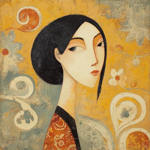 Femme avec une fleur