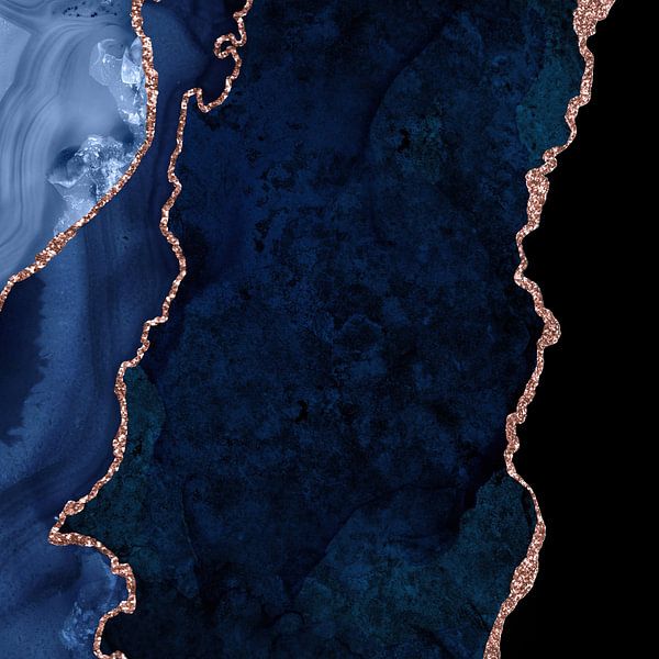 Marine &amp; Rose Gold Achatstruktur 15 von Aloke Design