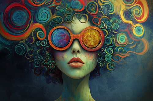 Femme avec des couleurs