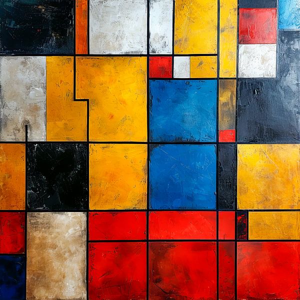 Abstracte vlakken 03 van Peet de Rouw