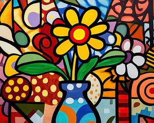 Fröhliche Farben und Blumen