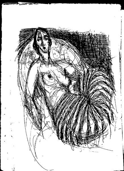 WOMAN CURL BLACK AND WHITE by Vincent Jacobs
