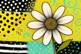 Fleur blanche à pois