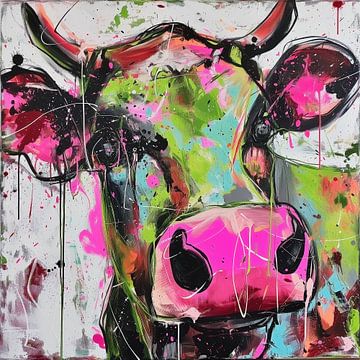 abstract farm cow by Gelissen Artworks