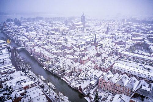 Gorinchem van bovenaf.