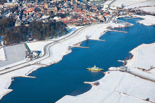Aerial view of Wijk bij Duurstede and Wijkseveer